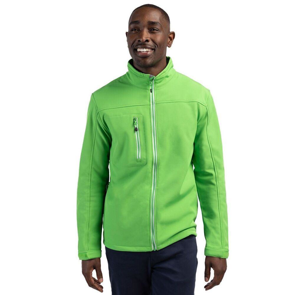 Clique Apple Green Telemark Recycled Stretch Softshell Mens Full Zip Jacket